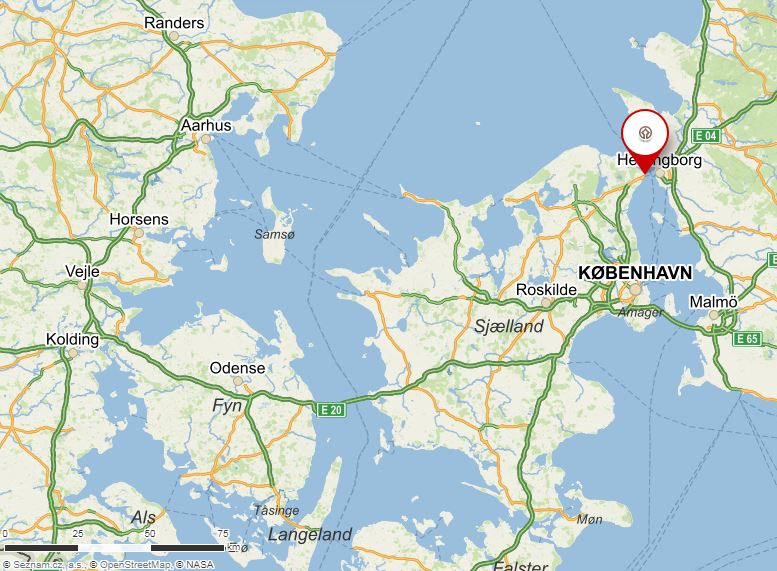 Mapa Dánska - Kronborg
